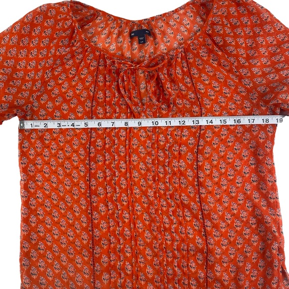 Gap Orange Peasant Blouse with Tie Size Small - Picture 7 of 9